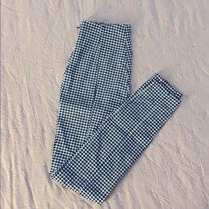 Plaid skinny pants high waisted